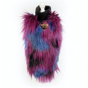 INAMORADA Fur Sweater for Dogs — Small — Purple and Blue